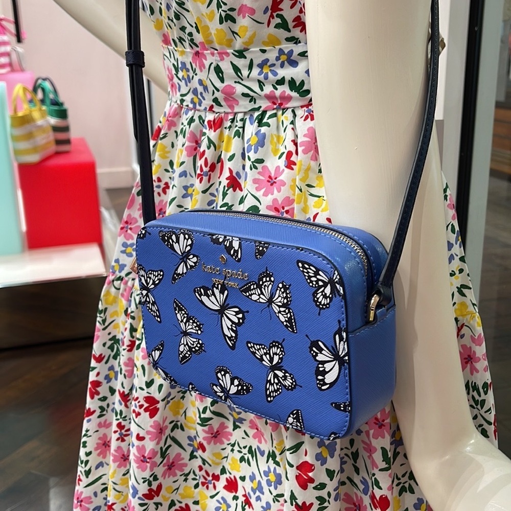Kate Spade Staci Butterfly Sky Printed Mini Camera Bag, 
Blue Multi 
NWT